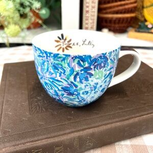 Lilly Pulitzer mug cup blue green